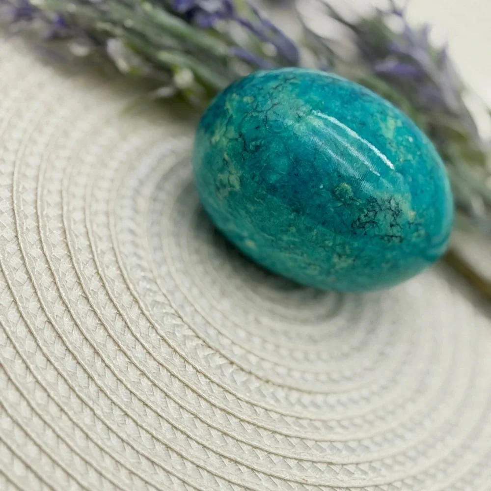 Vintage Natural Polished Stone Eggs Set of 4 Lapis Jade Alabaster Decorative